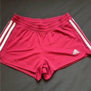 Adidas Women’s Aeroready Running Shorts Maroon with White Stripes